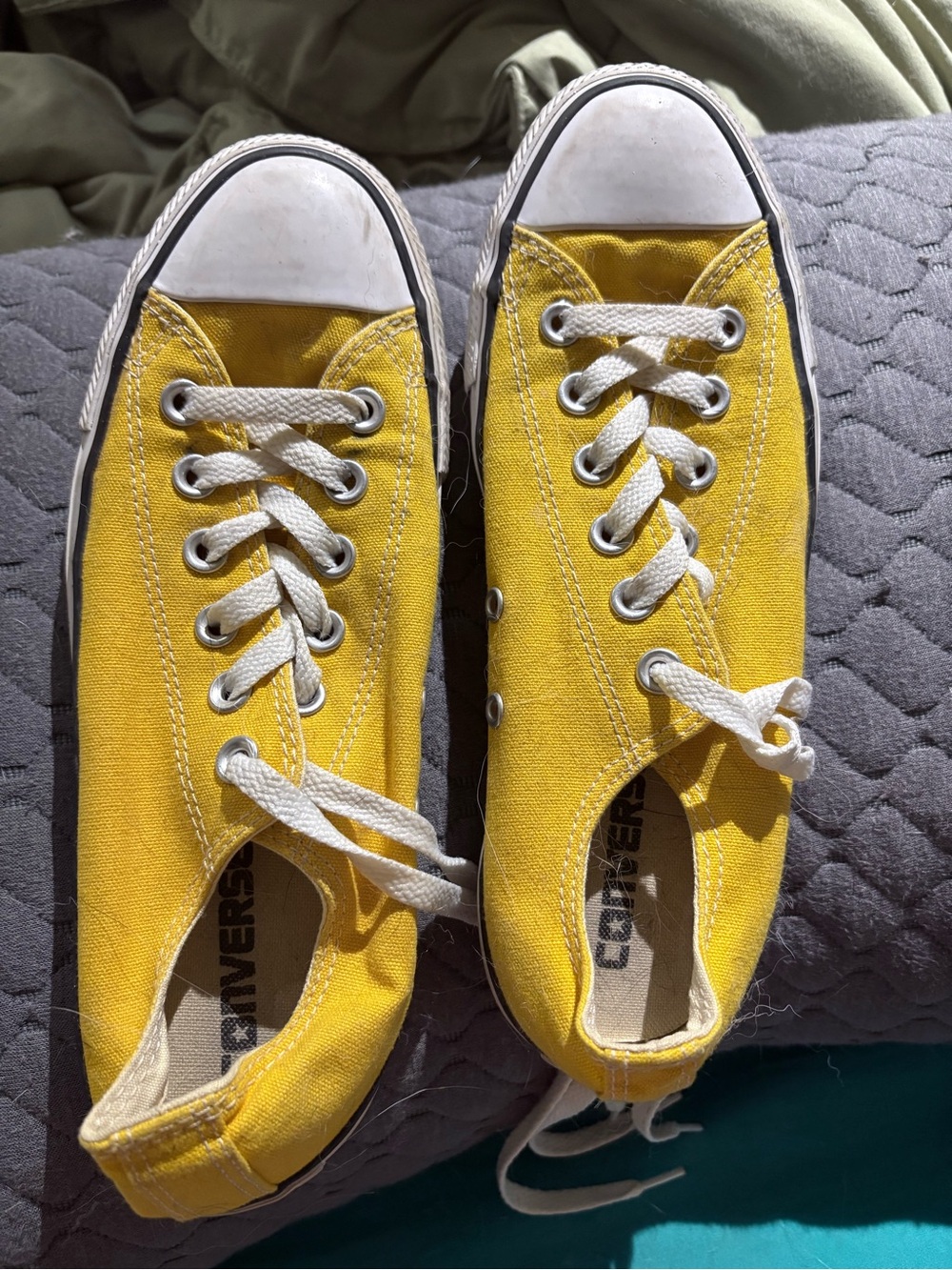 Converse Yellow Low-Top Canvas Sneakers with White Details
